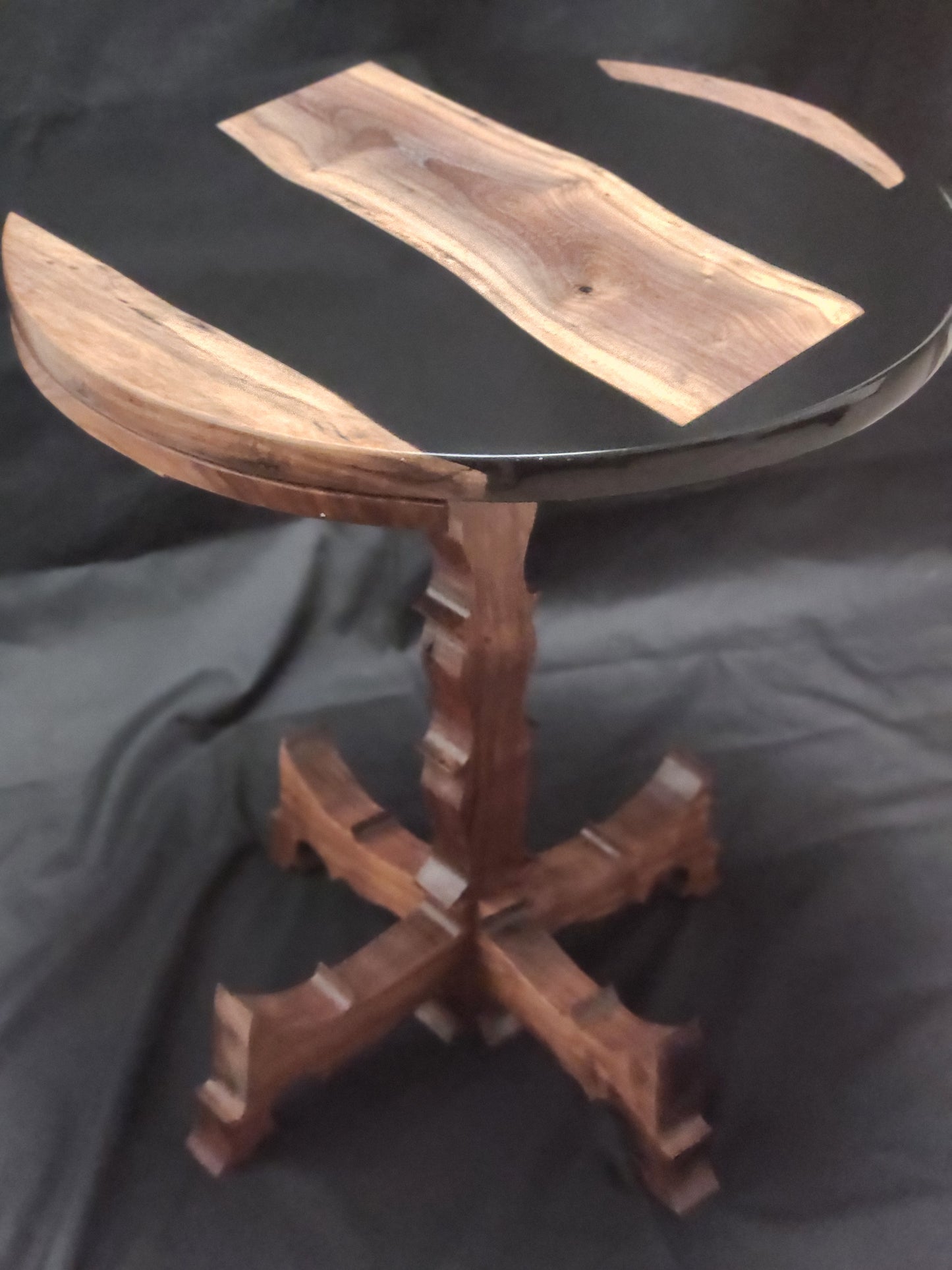 Black walnut and epoxy end table