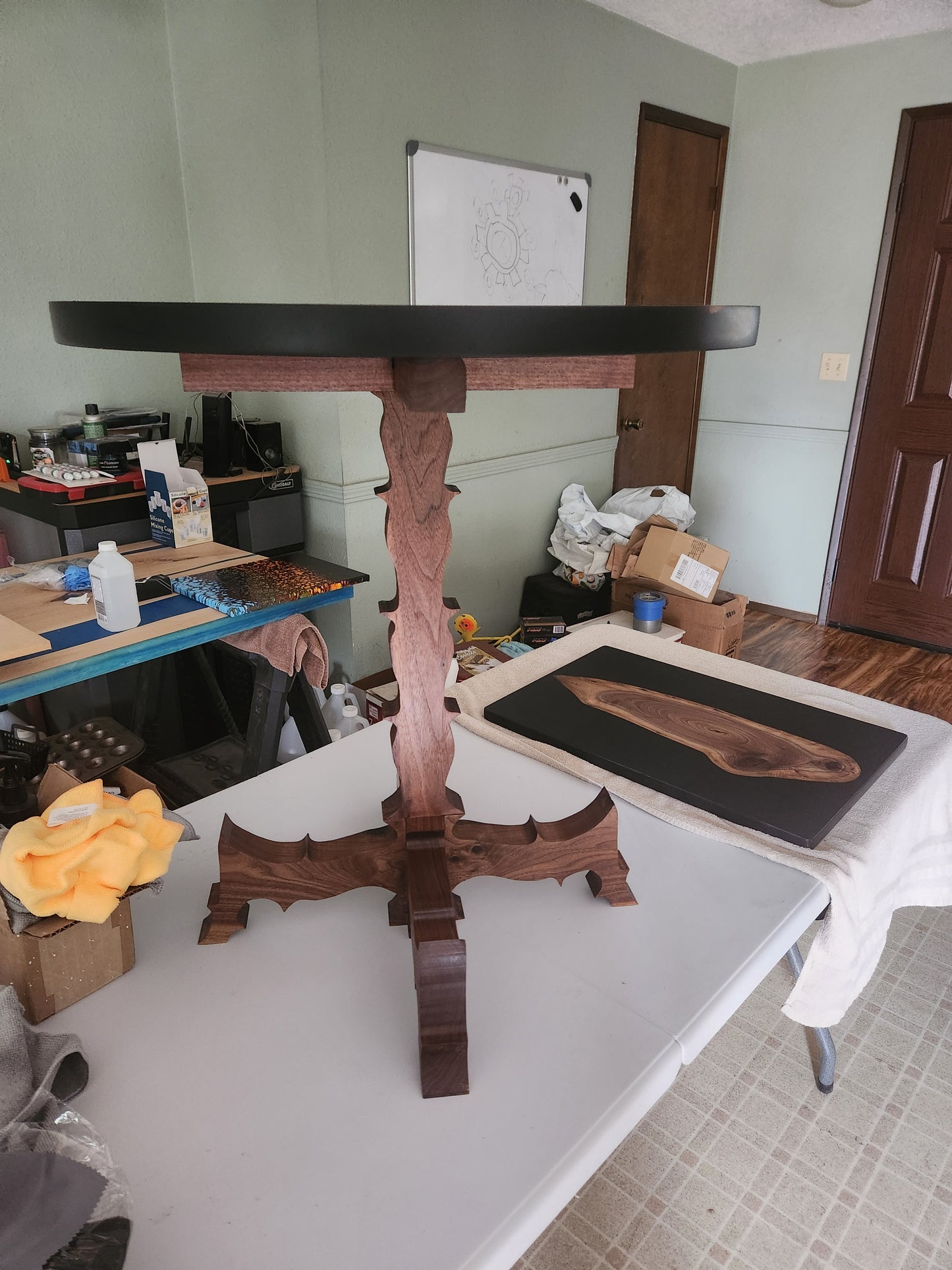 Black walnut epoxy end table