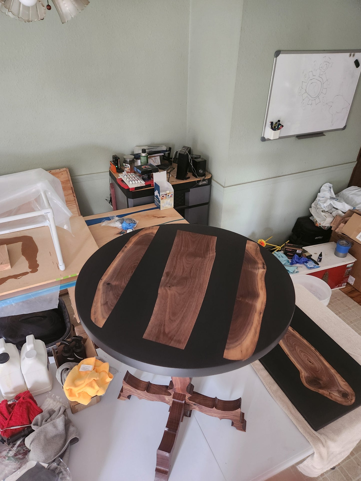 Black walnut epoxy end table